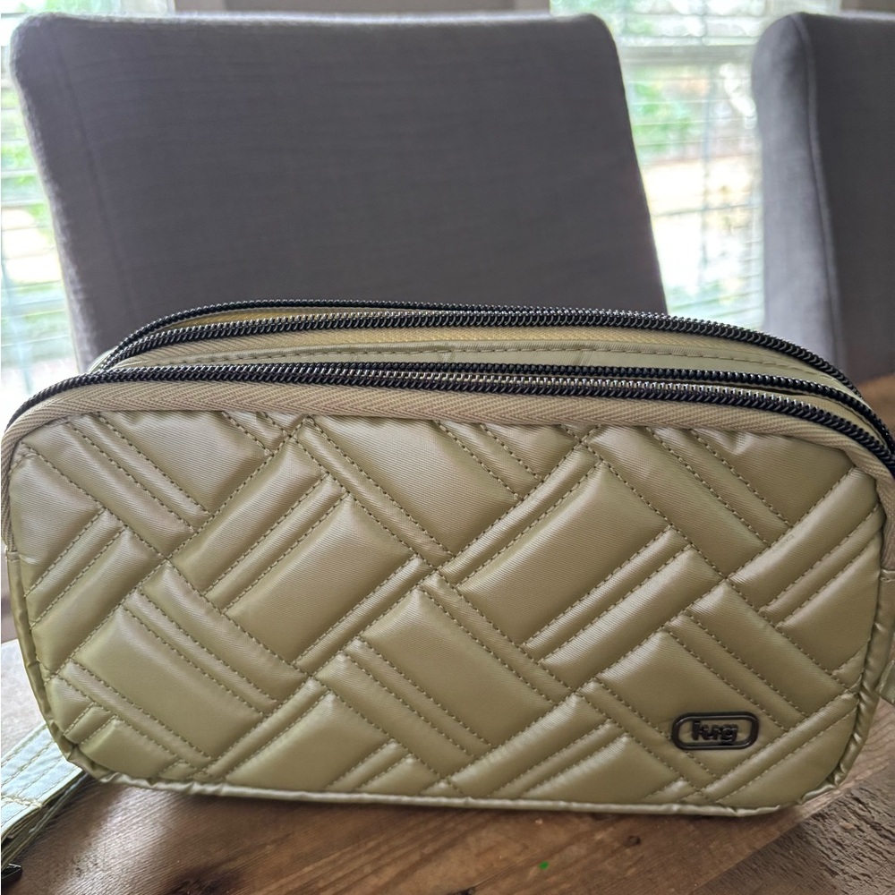Lug Quilted Crossbody Bag in Light Green